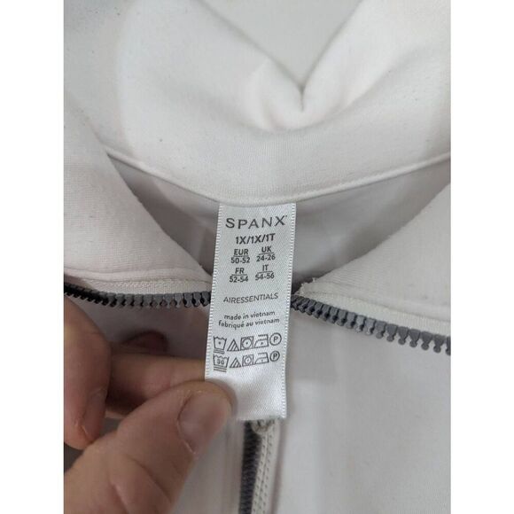 Spanx AirEssentials 1/2 Zip Sweatshirt women's 1X white boxy oversized layering - Picture 5 of 8